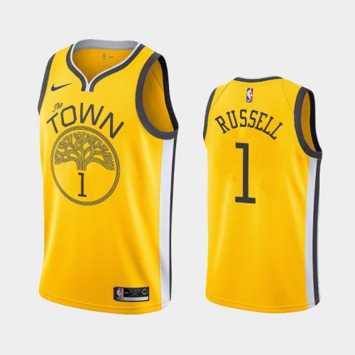 Men's Golden State Warriors #1 D'Angelo Russell Basketball Swingman Jersey Yellow