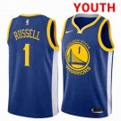 Youth Golden State Warriors #1 D'Angelo Russell Basketball Swingman Jersey Blue