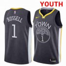 Youth Golden State Warriors #1 D'Angelo Russell Basketball Swingman Jersey Black