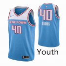 Youth Sacramento Kings #40 Harrison Barnes City Edition Basketball Jersey Blue