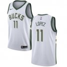 Men's Milwaukee Bucks #11 Brook Lopez Swingman Basketball Jersey White