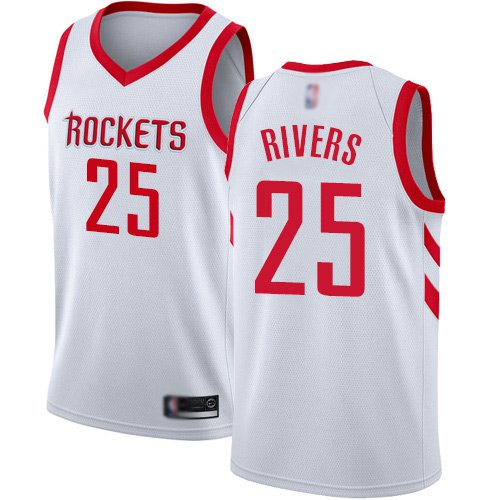 Men's Houston Rockets #25 Austin Rivers Swingman Basketball Jersey White