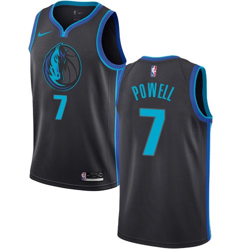 Men's Dallas Mavericks #7 Dwight Powell Basketball Jersey City Edition Charcoal