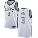 Men's Milwaukee Bucks #3 George Hill White Swingman Basketball Jersey