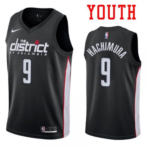 Youth Washington Wizards #9 Rui Hachimura Basketball Jersey Black City Edition