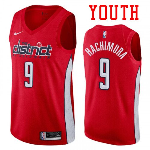 Youth Washington Wizards #9 Rui Hachimura Basketball Jersey Red Earned Edition
