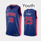 Youth Detroit Pistons #25 Derrick Rose Basketball Stitched Jersey Blue