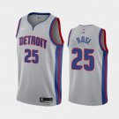 Men's Detroit Pistons #25 Derrick Rose Basketball Stitched Jersey Gray