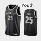 Youth Detroit Pistons #25 Derrick Rose Basketball Jersey Black City Edition