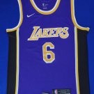 Men's Los Angeles Lakers #6 Lebron Jame Purple Basketball Stitched Jersey