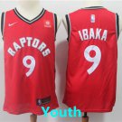 Youth Toronto Raptors #9 Serge Ibaka Basketball Swingmen Stitched Jersey Red