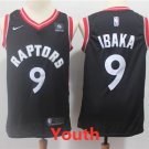 Youth Toronto Raptors #9 Serge Ibaka Basketball Swingmen Stitched Jersey Black