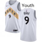 Youth Toronto Raptors #9 Serge Ibaka Basketball Jersey White City Edition