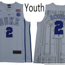 Youth Duke Blue Devils #2 Cameron Reddish College Basketball Jersey White