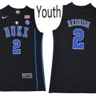 Youth Duke Blue Devils #2 Cameron Reddish College Basketball Jersey Black
