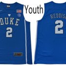 Youth Duke Blue Devils #2 Cameron Reddish College Basketball Jersey Blue
