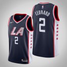 Men's Los Angeles Clippers #2 Kawhi Leonard Navy City Stitched Jersey
