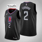 Youth Los Angeles Clippers #2 Kawhi Leonard Black Statement Stitched Jersey