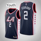 Youth Los Angeles Clippers #2 Kawhi Leonard Navy City Stitched Jersey
