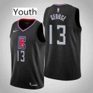 Youth Los Angeles Clippers #13 Paul George Black Statement Stitched Jersey