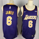 Men's Los Angeles Lakers #6 Lebron Jame Purple Basketball Stitched Jersey