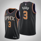 Men's Phoenix Suns #3 Ricky Rubio Black Swingman Stitched Jersey Statement