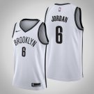 Men's Brooklyn Nets #6 DeAndre Jordan White Swingman Stitched Jersey Association