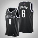 Men's Brooklyn Nets #6 DeAndre Jordan Black Swingman Stitched Jersey Icon