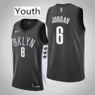 Youth Brooklyn Nets #6 DeAndre Jordan Black Swingman Stitched Jersey Statement