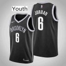 Youth Brooklyn Nets #6 DeAndre Jordan Black Swingman Stitched Jersey Icon