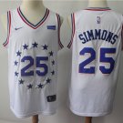 Men's Philadelphia 76ers #25 Ben Simmons Earned Edition Jersey White
