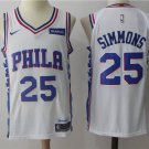 Men's Philadelphia 76ers #25 Ben Simmons Basketball Swingmen Jersey White