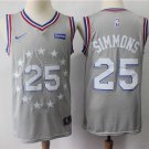 Men's Philadelphia 76ers #25 Ben Simmons Basketball Jersey City Edition Gray