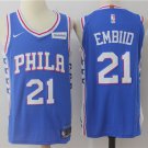 Men's Philadelphia 76ers #21 Joel Embiid Basketball Swingmen Jersey Blue