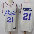 Men's Philadelphia 76ers #21 Joel Embiid Basketball Jersey City Edition Cream