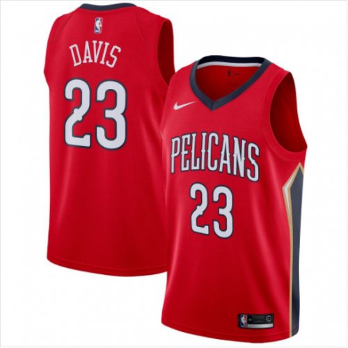 Men's New Orleans Pelicans #23 Anthony Davis Basketball Swingmen Jersey Red