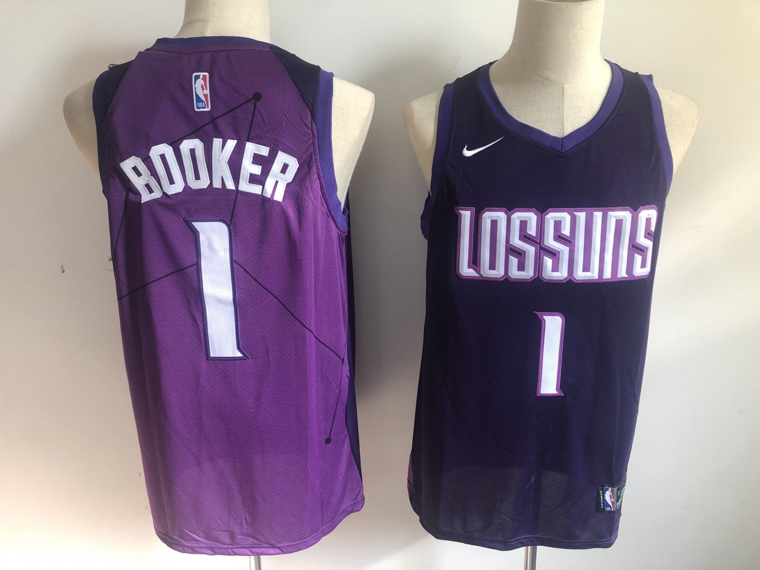 Men's Phoenix Suns #1 Devin Booker 2017/18 City Edition Basketball Jersey Purple