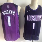 Men's Phoenix Suns #1 Devin Booker 2017/18 City Edition Basketball Jersey Purple