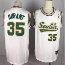 Men's Seattle Sonics #35 Kevin Durant Throwback Basketball Stitched Jersey White