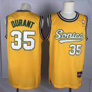 Men's Seattle Sonics #35 Kevin Durant Throwback Basketball Stitched Jersey Yellow