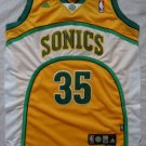 Men's Seattle Sonics #35 Kevin Durant Throwback Basketball Jersey Yellow Stitched