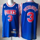 Men's Nets #3 Drazen Petrovic Retro Swingman Basketball Jersey Blue Stitched