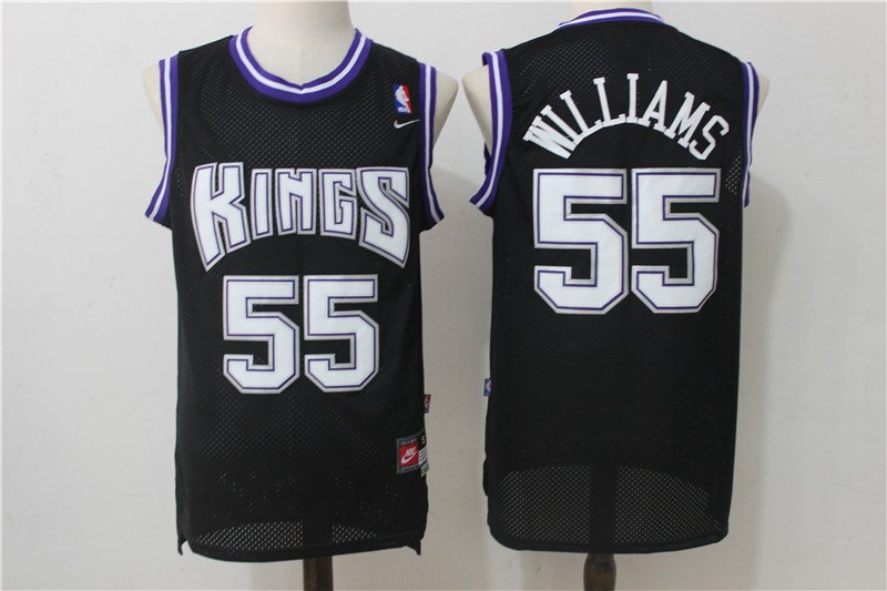 Men's Kings #55 Jason Williams Throwback Basketball Stitched Jersey Black