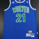 Men's Minnesota Timberwolves #21 Kevin Garnett Blue Throwback Jersey