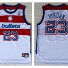 Men's Bullets #23 Michael Jordan Throwback Basketball Jersey White