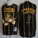 Men's Toronto Raptors #1 Tracy McGrady Throwback Basketball Jersey Black Gold