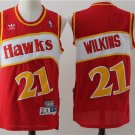 Men's Atlanta Hawks #21 Dominique Wilkins Throwback Basketball Jersey Red