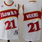 Men's Atlanta Hawks #21 Dominique Wilkins Throwback Basketball Jersey White