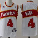 Men's Atlanta Hawks #4 Spud Webb Throwback Basketball Jersey White Stitched