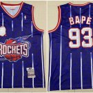 Men's BAPE x MITCHELL & NESS Houston Rockets #93 Throwback Jersey Blue